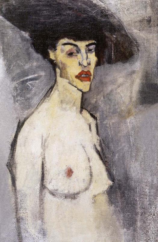 Amedeo Modigliani Female nude with hat oil painting image